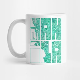 Manila, Philippines City Map Typography - Watercolor Mug